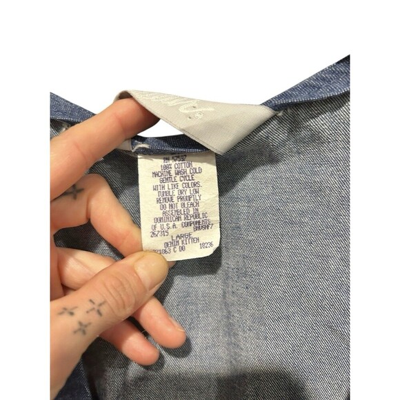 Blair Vintage Cat Kitten Vest 90s Denim Cat Lady Blue Size Large Retro - Picture 5 of 6